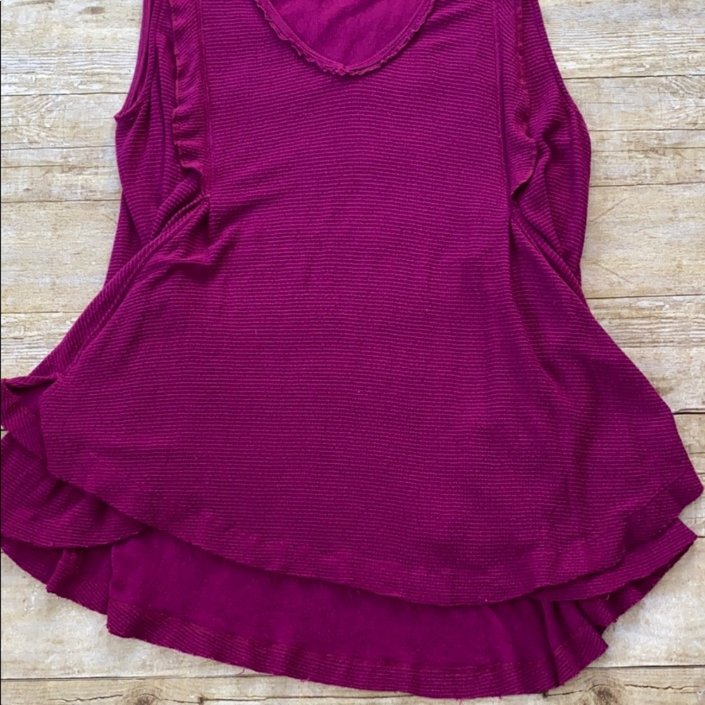 Free People Bondi Magenta Thermal Tank Size Med - Picture 4 of 9